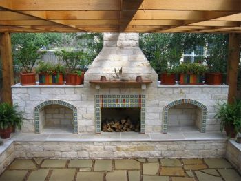 Stone fireplace in Old Tappan, NJ by BMF Masonry