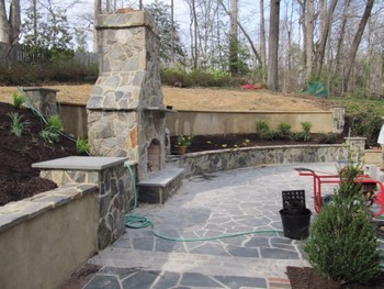 Stone Fireplace and Patio