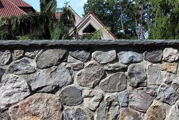 Stone Retaining Wall Installed