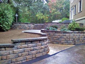 Retaining wall in Rochelle Park, NJ by BMF Masonry